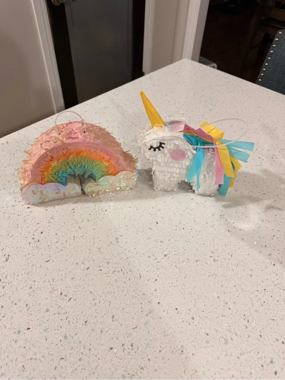 Unbranded White Unicorn and Rainbow Piñata’s Party Favor Set - Pastel Colors